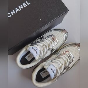 Chanel Silver Sneakers
